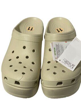 Crocs Siren Clogs Womens Size 11 Platform Sole Cream Color